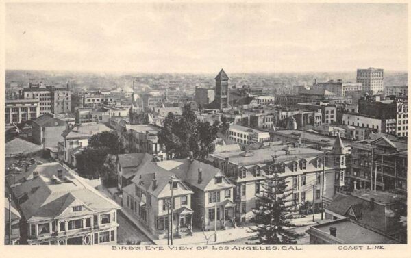 Los Angeles California Birds Eye View Birds Eye View Vintage Postcard AA101475