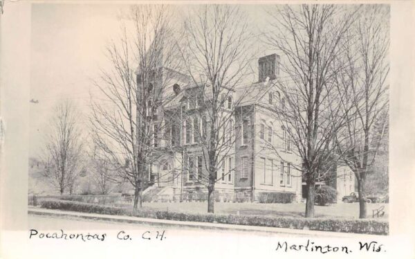 Marlinton West Virginia Court House Real Photo Vintage Postcard AA101478