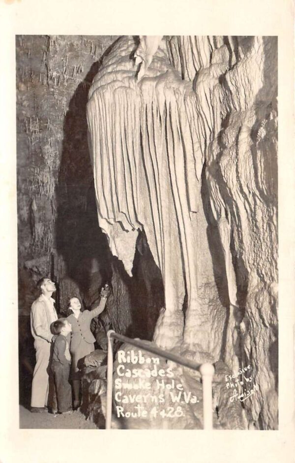 Smoke Hole Carvens West Virginia Ribbon Cascades Real Photo Postcard AA101482