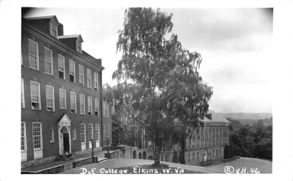 Elkins West Virginia Davis Elkins College Bldg Real Photo Postcard AA101484