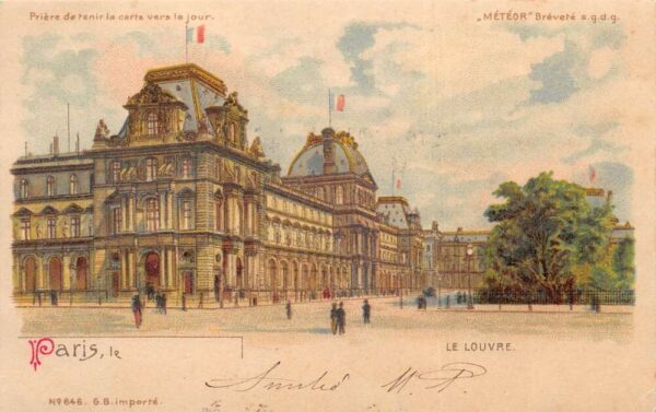 Paris France The Louvre Vintage Postcard AA101485