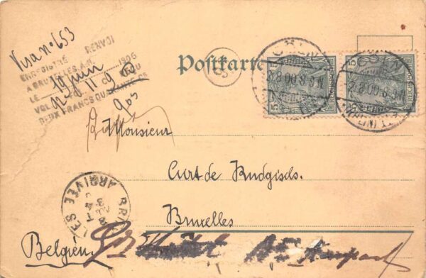 Koln Germany Gruss aus Birds Eye View Vintage Postcard AA101486 - Image 2