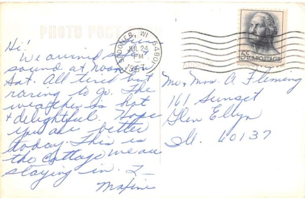 Spooner Wisconsin Lake Benoit Cliffside Resort Real Photo Postcard AA101489 - Image 2