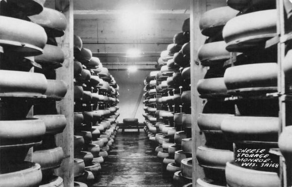 Monroe Wisconsin Chalet Cheese Factory Storage Real Photo Postcard AA101492