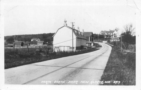 New Glarus Wisconsin Farm Scene Real Photo Vintage Postcard AA101496