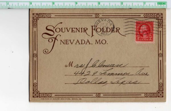 Nevada Missouri 10 Views Train Station Courthouse Hospital Folder AA101502