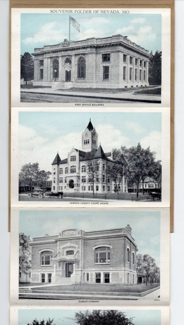 Nevada Missouri 10 Views Train Station Courthouse Hospital Folder AA101502 - Image 3
