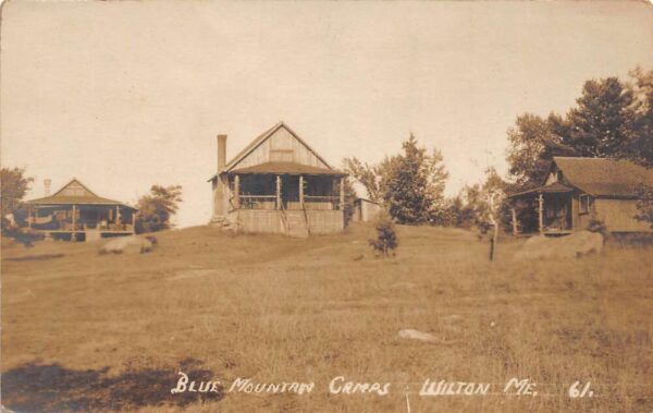 Wilton Maine Blue Mountain Camps, Real Photo, Vintage Postcard U23164