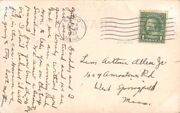 West Scarboro Maine Boothby's Motor Camp, Real Photo, Vintage Postcard U23165 - Image 2