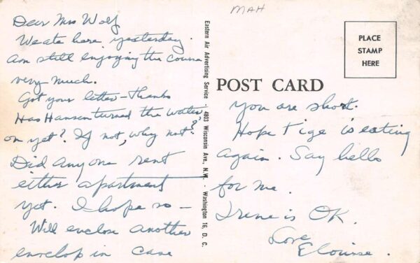 Bethesda Maryland Howard Johnsons, B/W Chrome, Vintage Postcard U23170 - Image 2