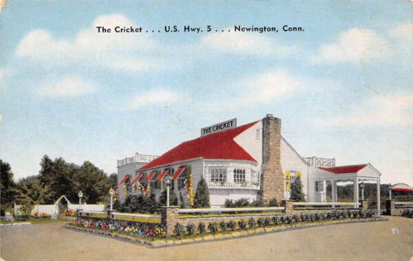 Newington Connecticut The Cricket Restaurant, Color Lithograph, Postcard U23175