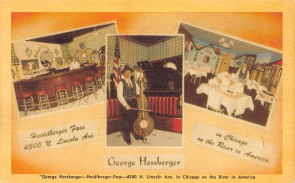Chicago Illinois Heidelberger-Faas German Restaurant, Color Linen, PC U23182