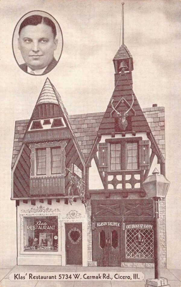 Cicero Illinois Klas' Restaurant, Vintage Postcard U23183
