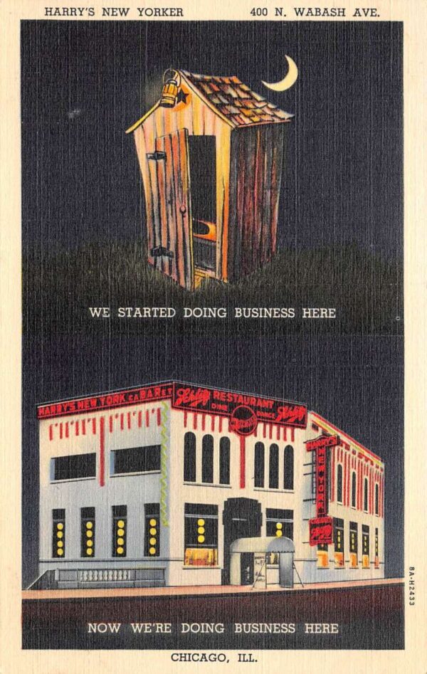 Chicago Illinois Harry's New Yorker Cabaret, Schlitz Beer Signs, PC U23222