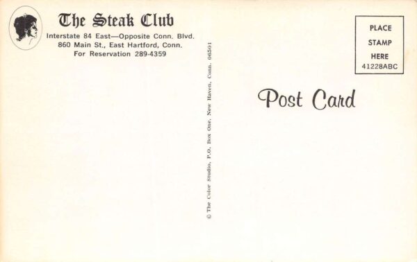 East Hartford Connecticut The Steak Club Restaurant, Photochrome, PC U23228 - Image 2