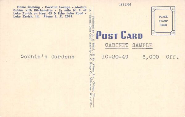 Lake Zurich Illinois Sophie's Gardens Restaurants & Cabins, PC U23240 - Image 2