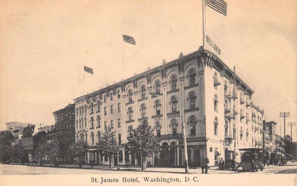 Washington D.C. St. James Hotel, Undivided Back, Vintage Postcard U23246