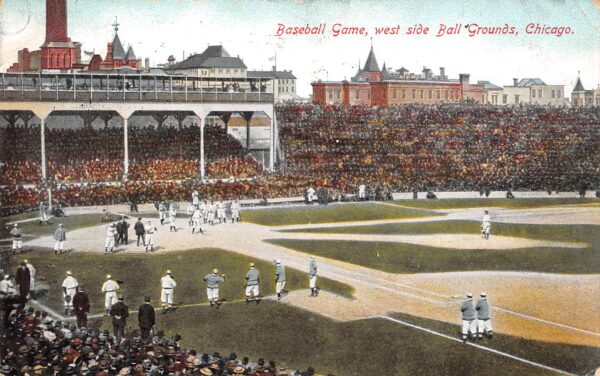 Chicago Illinois Baseball Game, West Side Ball Grounds, Vintage Postcard U23255
