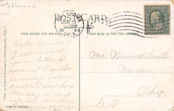 Oklahoma City Oklahoma Midway, State Fair, Ferris Wheel, Vintage Postcard U23269 - Image 2