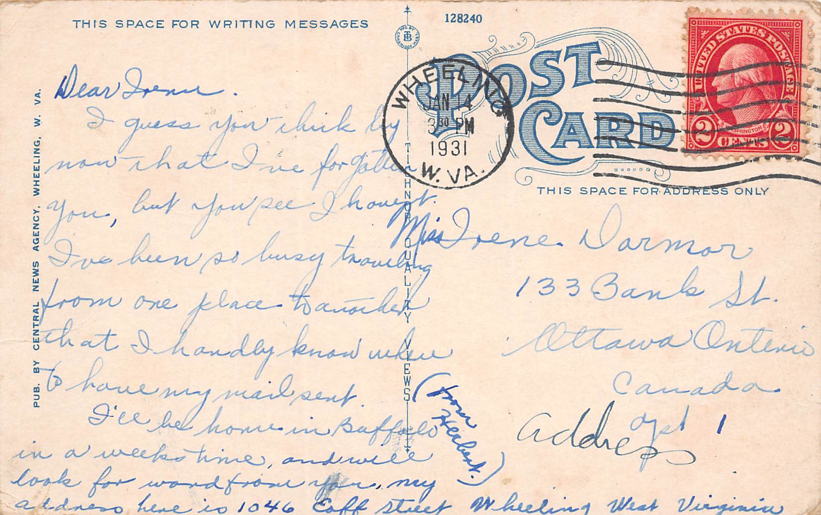 Wheeling West Virginia Scene At Ohio County Fair, White Border, Postcard U23274 - Image 2