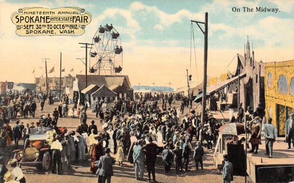Spokane Washington 19th Annual Spokane Interstate Fair, 1912, Vintage PC U23275