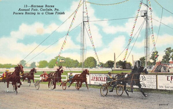 Carlisle Pennsylvania Harness Races, Annual Fair, Vintage Postcard U23295