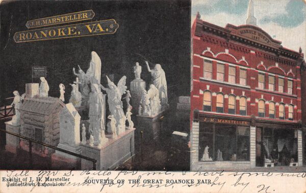 Roanoke Virginia J.H. Marsteller Jamestown Exhibition, Vintage Postcard U23313