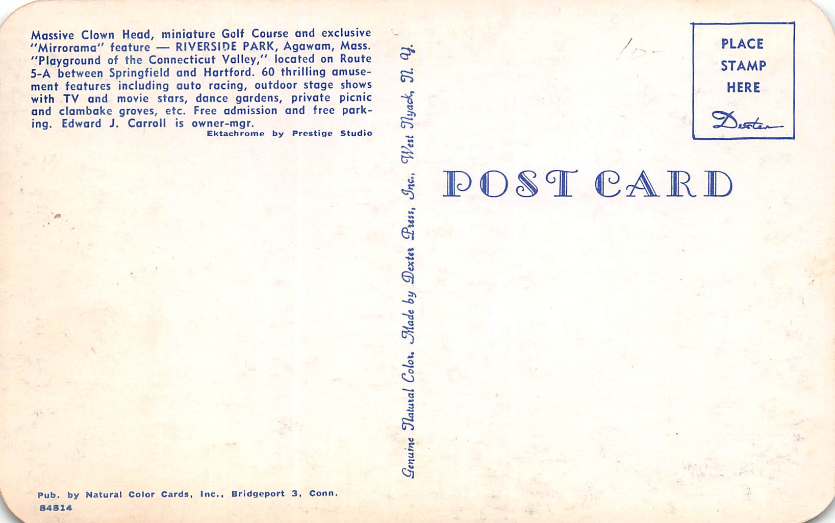 Agawam Massachusetts Riverside Park Mini Golf, Giant Clown Head, PC U23322 - Image 2