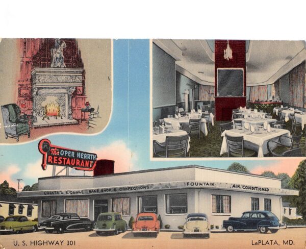 LaPlata Maryland The Open Hearth Restaurant, Multi-View Chrome, Postcard U23379