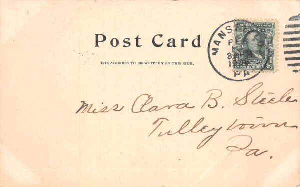 Mansfield Pennsylvania West Side, Main St., Undivided Back, Vintage PC U23396 - Image 2
