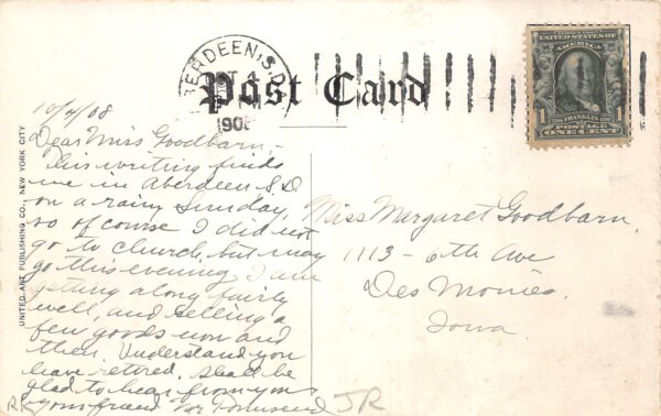 Aberdeen South Dakota Ward Hotel, Quaker Oats Advertisement, Vintage PC U23416 - Image 2