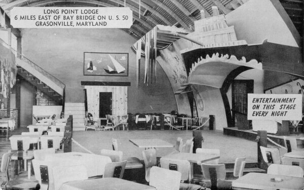 Grasonville Maryland Long Point Lodge, B/W Chrome, Vintage Postcard U23420