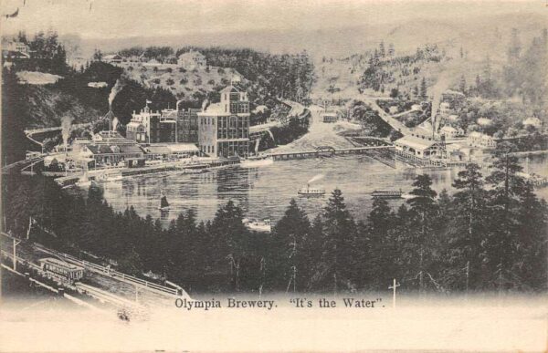 Olympia Washington Olympia Brewery Birds Eye View Vintage Postcard AA101741