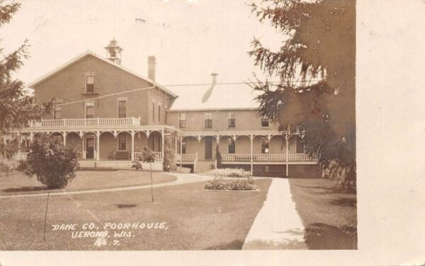 Verona Wisconsin Dane Co Poorhouse Real Photo Vintage Postcard AA101749
