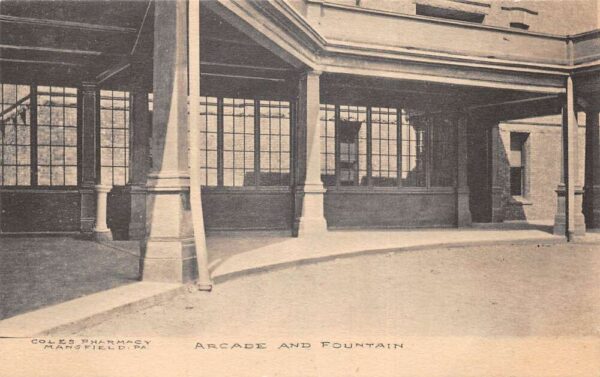 Mansfield Pennsylvania State Normal School Arcade and Fountain Postcard AA101758