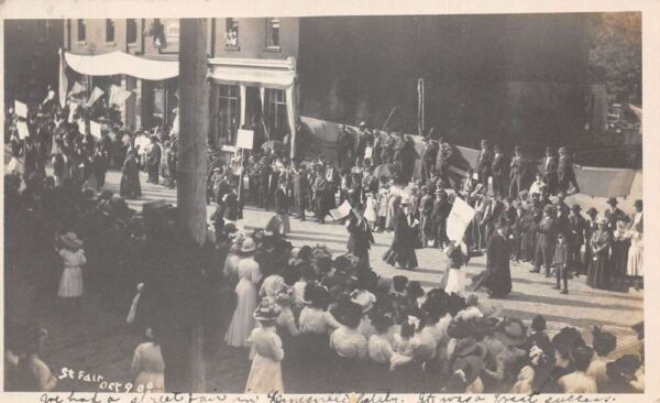 Linesville Pennsylvania St Fair 1909 Parade Real Photo Vintage Postcard AA101770