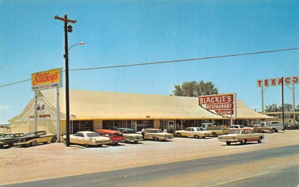 Moriarty New Mexico Blackie's Place Stuckeys Texaco Route 66 Postcard AA101777