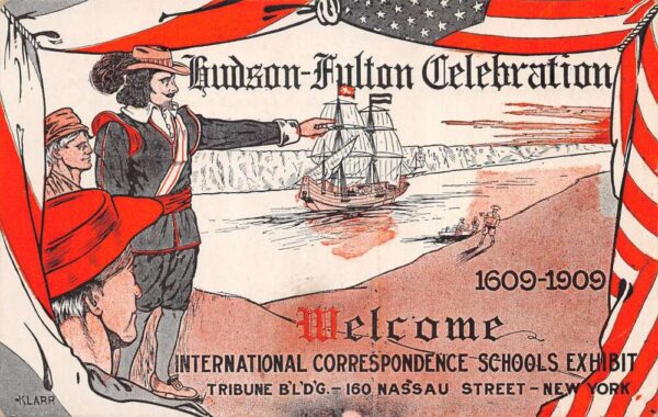 Hudson Fulton Celebration 1909 Patriotic Klarr Artist Signed Postcard AA101781