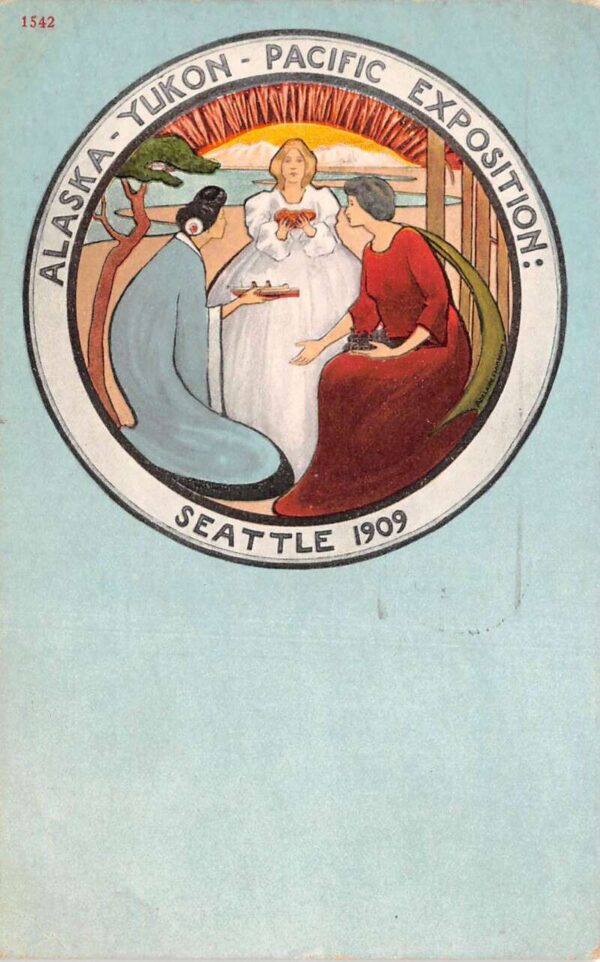 Seattle Washington Alaska Yukon Pacific Expo Ladies Vintage Postcard AA101782