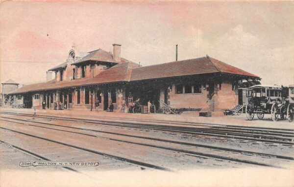 Walton New York Train Station Depot Vintage Postcard AA101787
