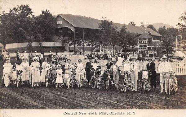 Oneonta New York Central NY Fair Decorated Bicycles Real Photo Postcard AA101791