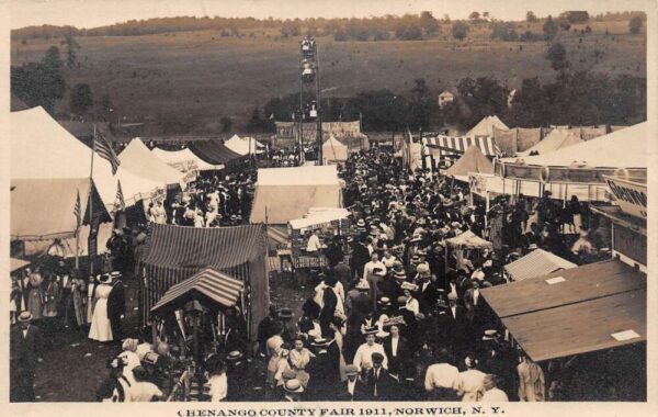 Norwich New York Chenango Co Fair 1911 Cigars and Vendors Real Photo PC AA101792