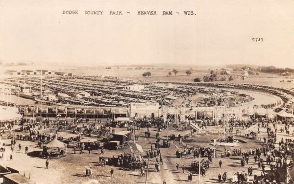 Beaver Dam Wisconsin Dodge Co Fiar Birds Eye View Real Photo Postcard AA101797