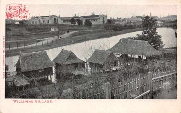 St Louis Missouri 1904 Worlds Fair Fillipino Village Vintage Postcard AA101837