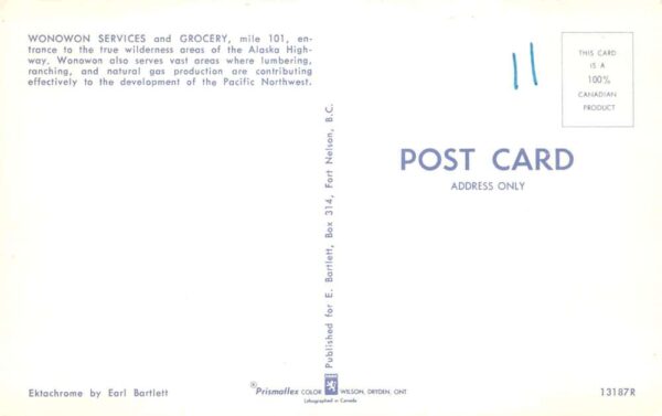 Wonowon Canada Wonowon Service Station Chevron Alaska Highway Postcard AA101844 - Image 2