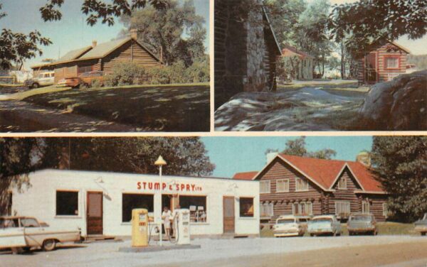 Whitefish Falls Canada Stump and Spry Lodge Gas Station Postcard AA101847