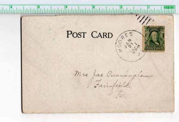 Moore Pennsylvania 4 View Fold Out Churches School Vintage Postcard AA101855 - Image 3