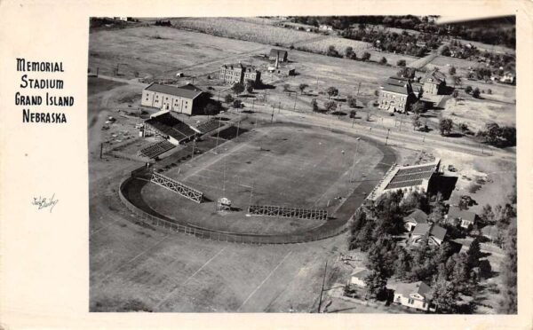 Grand Island Nebraska Football Memorial Stadium Real Photo Postcard AA101868