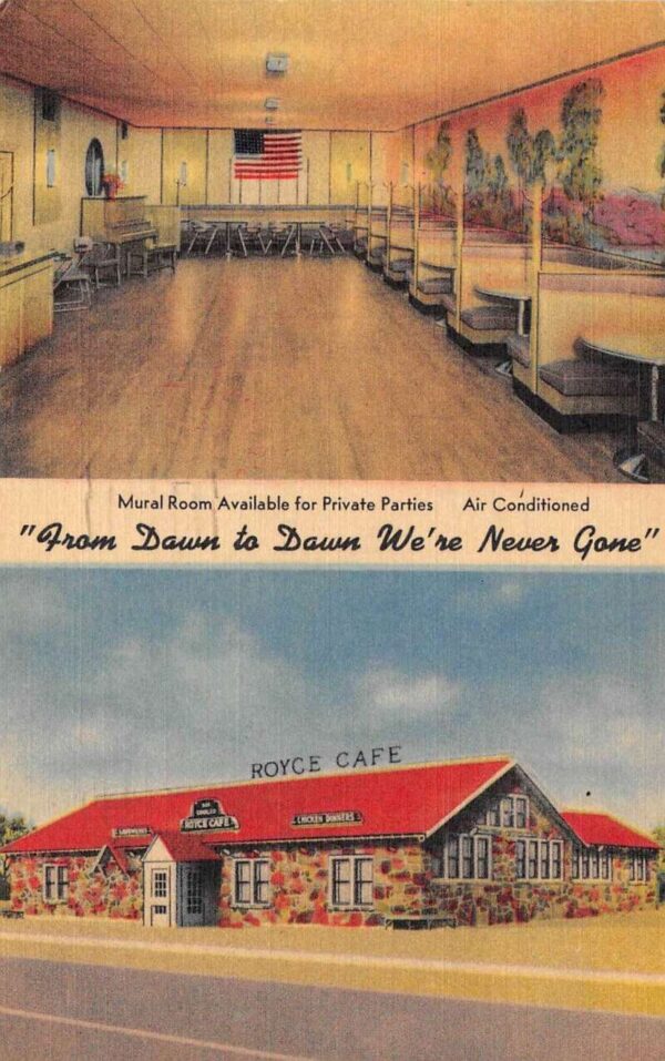 Edmond Oklahoma Royce Cafe Route 66 Vintage Postcard AA102001