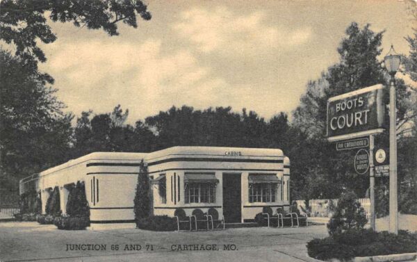 Carthage Missouri Boots Court Route 66 Vintage Postcard AA102006